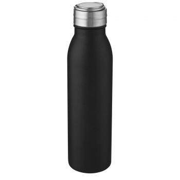 Bidon ze stali nierdzewnej Harper o pojemności 700 ml z metalową pętelką, czarny