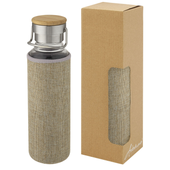 Szklana butelka Thor o pojemności 660 ml z neoprenowym pokrowcem, natural